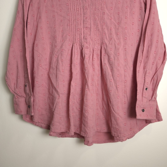 J.JILL‎ Swissdot Popover Roundneck Babydoll Mauve Pink Blouse Mp - Picture 3 of 8